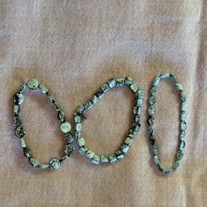 Marlyn Schiff Faux Stone Beaded Bracelet Set Modern Stack 3 bracelets